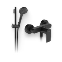 Душевой комплект Смеситель для душа Hansgrohe Rebris E 72650670 черный матовый + Гарнитур Vernis Blend 26422670 матовый черный