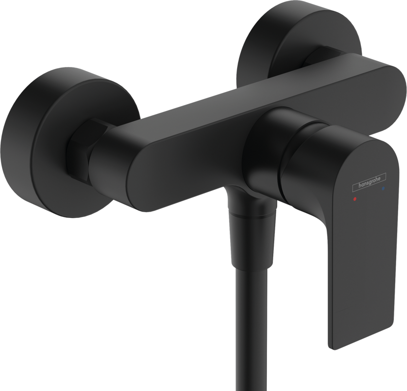 Душевой комплект Смеситель для душа Hansgrohe Rebris E 72650670 черный матовый + Гарнитур Vernis Blend 26422670 матовый черный