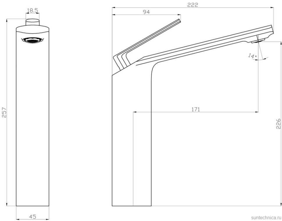 Смеситель для раковины Black&White Gravity 7204GM gun metal