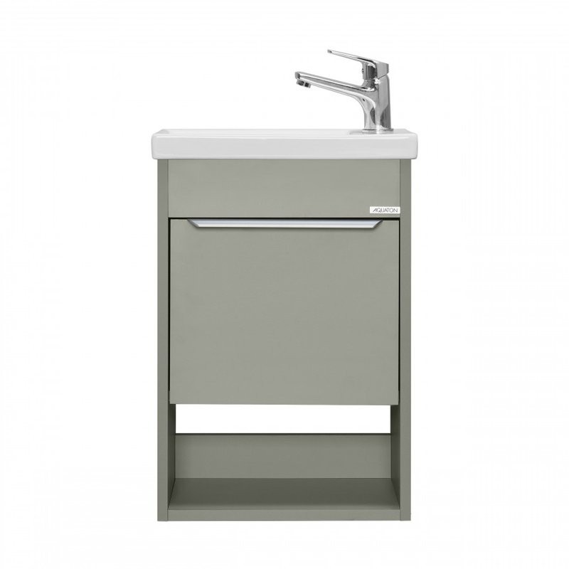 Тумба с раковиной AQUATON Хоуп 40 подвесная, 1 ящик, хаки