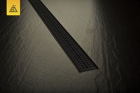 Душевой трап (лоток) MCH Chudej Basik CH550BC 55 см, решетка матовая черная, с сифоном