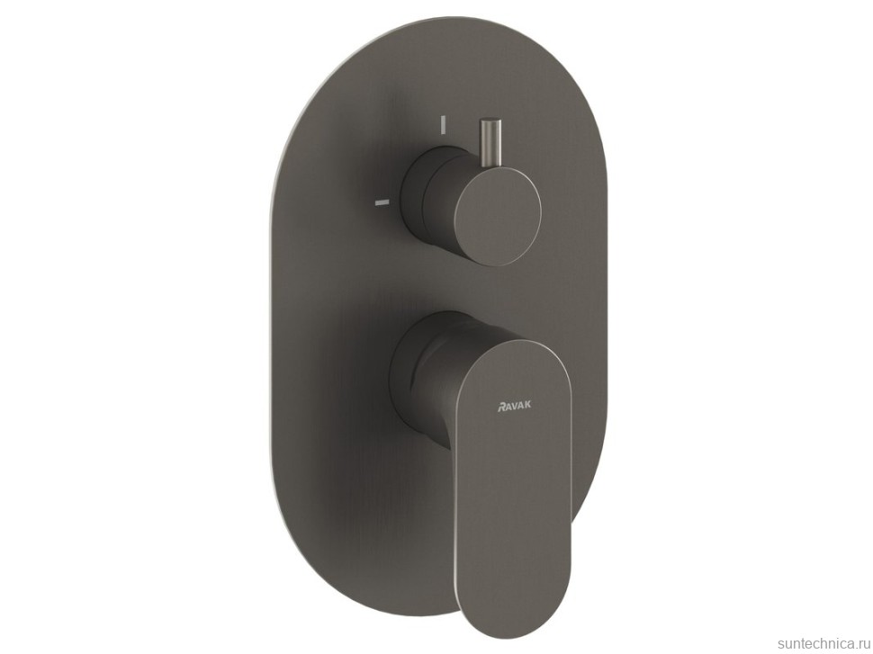 Встраиваемый смеситель для душа и ванны Ravak Eleganta EL 065.20GB.O2 брашированный графит