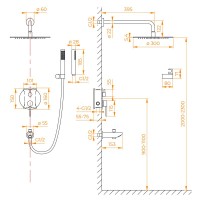 Душевой комплект RGW Shower Panels SP-52-1-B черный