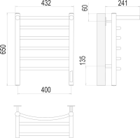 Полотенцесушитель электрический Terminus Классик П6 400x650 с полкой