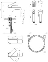 Комплект для раковины Ravak Flat FL 112.20BL с гигиеническим душем, матовый черный