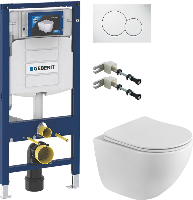 Комплект Унитаз подвесной BelBagno Libero BB11051CH-TOR/SC безободковый + Инсталляция Geberit Duofix UP 320 111.300.00.5 + Крепления 111.815.00.1 к стене + Кнопка Sigma 01 115.770.11.5 белая