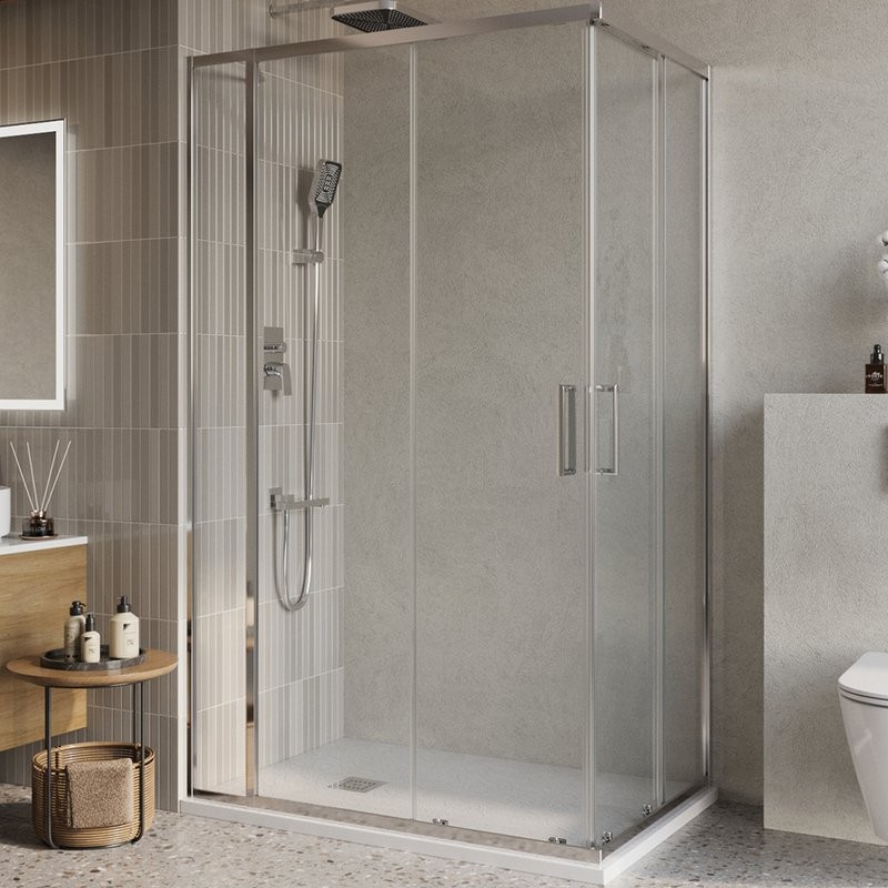 Душевой уголок BelBagno Luce AH-21-150/90-C-Cr профиль хром, стекло прозрачное