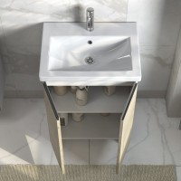 Тумба с раковиной Vigo Yuma 60 напольная, 2 дверцы, дуб давос