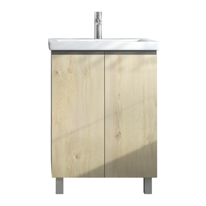 Тумба с раковиной Vigo Yuma 60 напольная, 2 дверцы, дуб давос