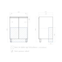 Тумба с раковиной Vigo Yuma 60 напольная, 2 дверцы, дуб давос
