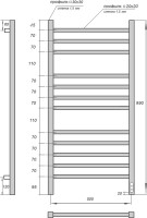 Полотенцесушитель электрический Point Вега PN71850B 50х100, черный