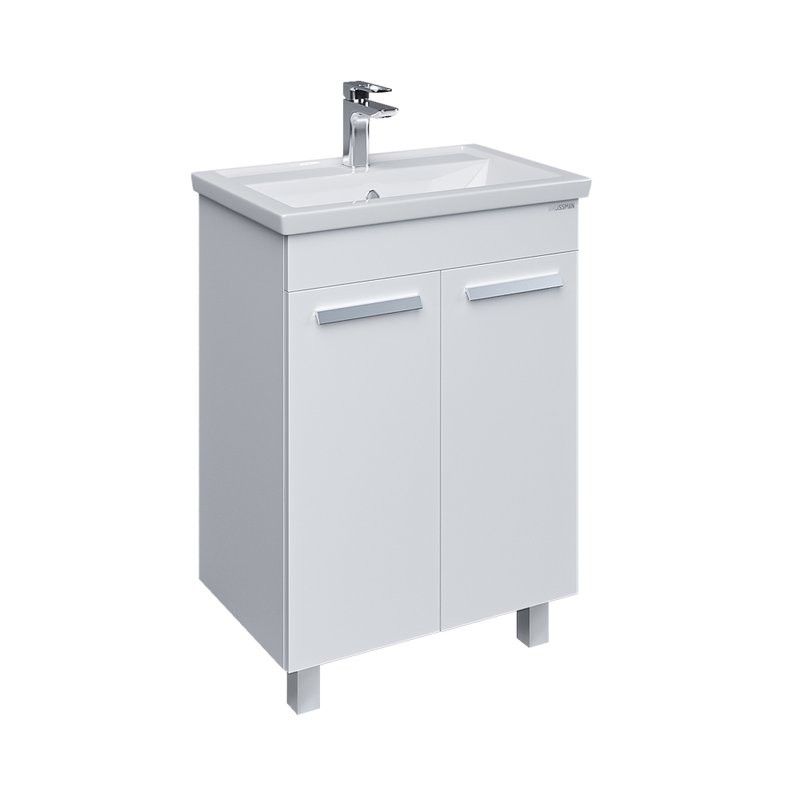 Тумба с раковиной Grossman Neo 70 пленка, с дверцами, глянцевая белая