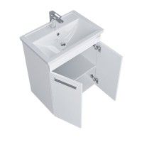 Тумба с раковиной Grossman Neo 70 пленка, с дверцами, глянцевая белая