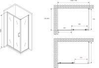 Душевой уголок Abber Schwarzer Diamant AG301105-S805 110х80, профиль хром, стекло прозрачное