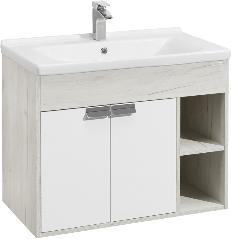 Тумба с раковиной AQUATON Флай 80 дуб крафт