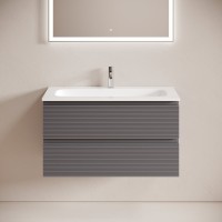 Тумба с раковиной Sancos Folk 90 подвесная, grey soft, раковина СN7019