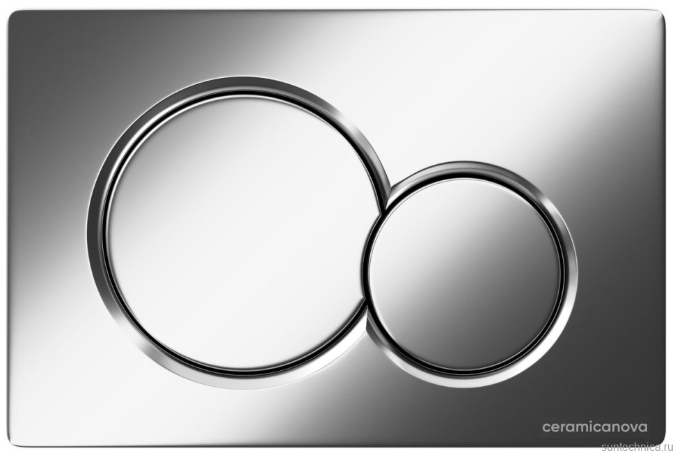 Кнопка смыва для унитаза Ceramicanova пластик, цвет матовый хром