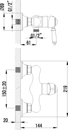 Смеситель для душа Lemark Villa LM4803B