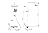 Душевая стойка Ceruttispa 11359 графит