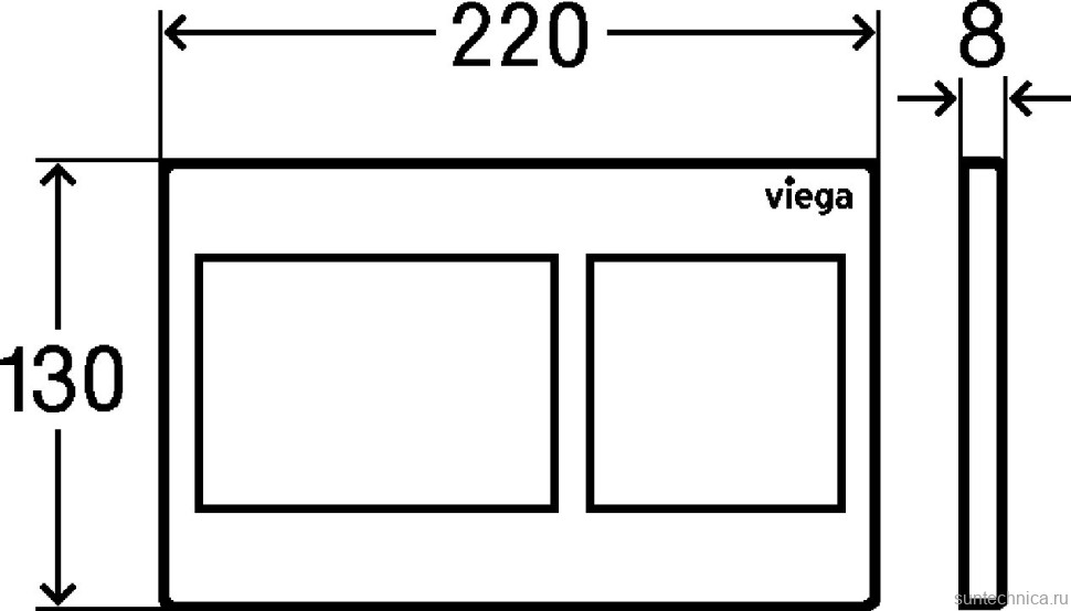 Кнопка смыва Viega Prevista 8611.1 альпийский белый