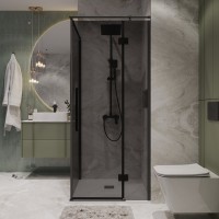 Душевой уголок Niagara Nova NG-2831-34BLACK 90x90, профиль черный матовый, стекло тонированное