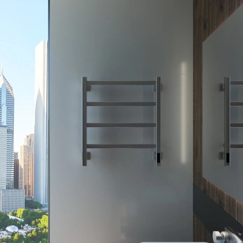 Полотенцесушитель электрический Grota Soffi K 530х600 NM EL 60x55 см, подключение справа, слева, скрытое подключение справа, матовый хром, лесенка