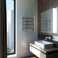 Полотенцесушитель электрический Grota Soffi K 530х600 NM EL 60x55 см, подключение справа, слева, скрытое подключение справа, матовый хром, лесенка