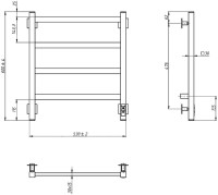 Полотенцесушитель электрический Grota Soffi K 530х600 NM EL 60x55 см, подключение справа, слева, скрытое подключение справа, матовый хром, лесенка