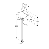 Смеситель для раковины Kludi X1 322823975 черный матовый