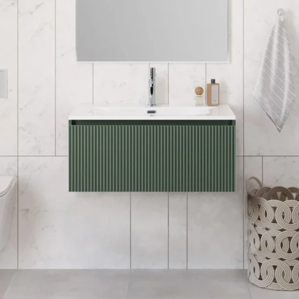 Тумба с раковиной BelBagno Uno 80 подвесная, 1 ящик, матовая еловая