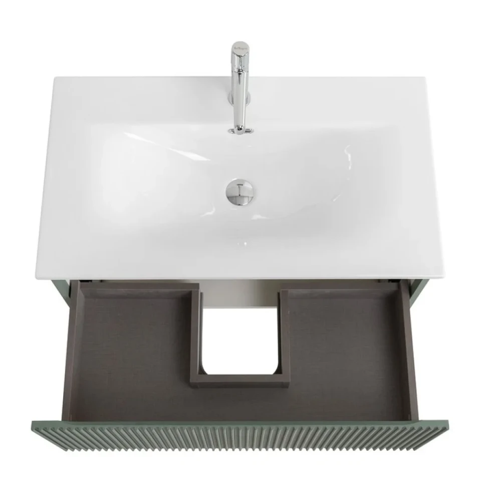 Тумба с раковиной BelBagno Uno 80 подвесная, 1 ящик, матовая еловая