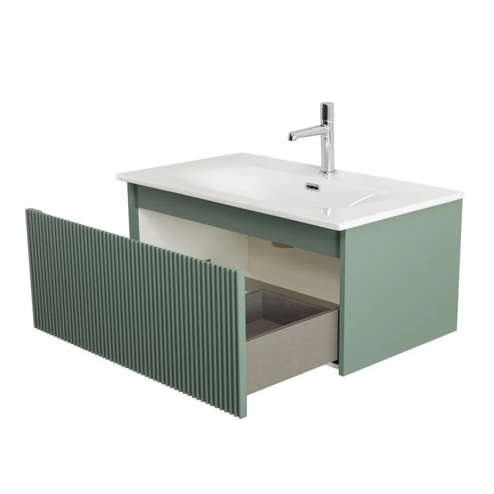 Тумба с раковиной BelBagno Uno 80 подвесная, 1 ящик, матовая еловая