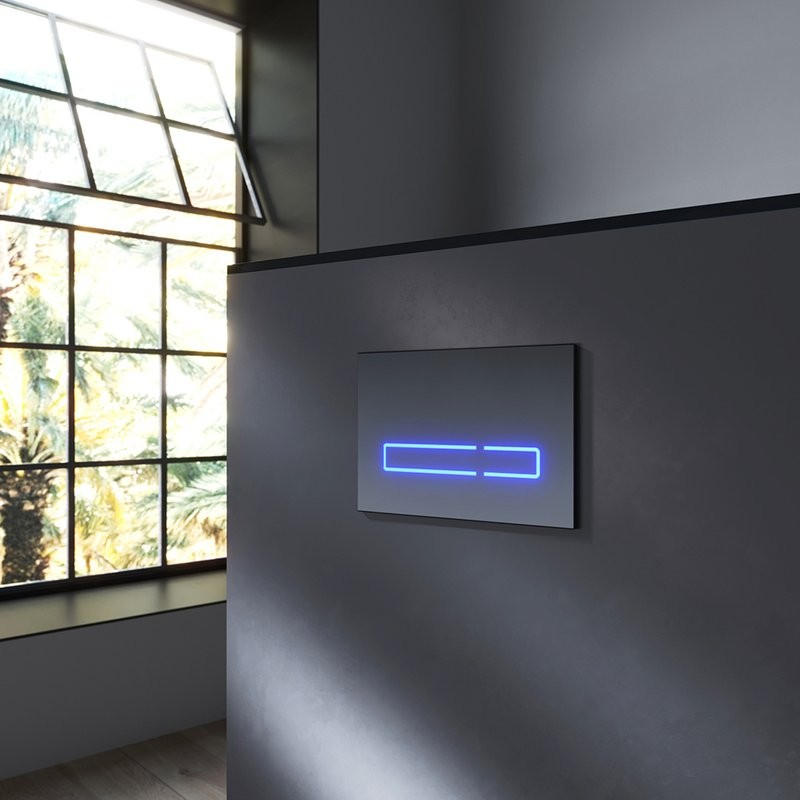 Кнопка смыва для унитаза AM.PM Touch Pro I0450A38 пластик, стекло, цвет черный глянец