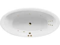 Акриловая ванна Excellent Lumina Line 190x95 см, встраиваемая, с гидромассажем, белая, овальная, с каркасом, со сливом-переливом, фурнитура бронза