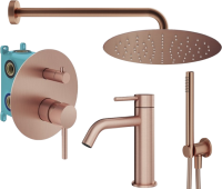 Комплект для ванной Plumberia Selection Ixo KITXO18RS53 С ВНУТРЕННЕЙ ЧАСТЬЮ, медь брашированная