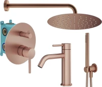 Комплект для ванной Plumberia Selection Ixo KITXO18RS53 С ВНУТРЕННЕЙ ЧАСТЬЮ, медь брашированная