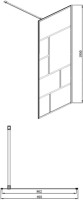 Душевая перегородка Bravat Blackline 90x195