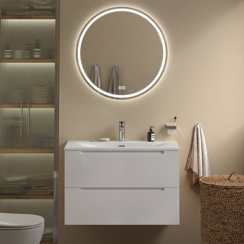 Мебель для ванной комнаты BelBagno Etna 90 bianco lucido, раковина BB-8099-90