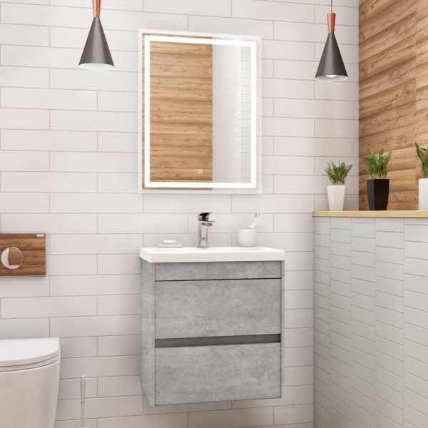 Мебель для ванной комнаты Art&Max Family 50, подвесная, Cemento Veneto