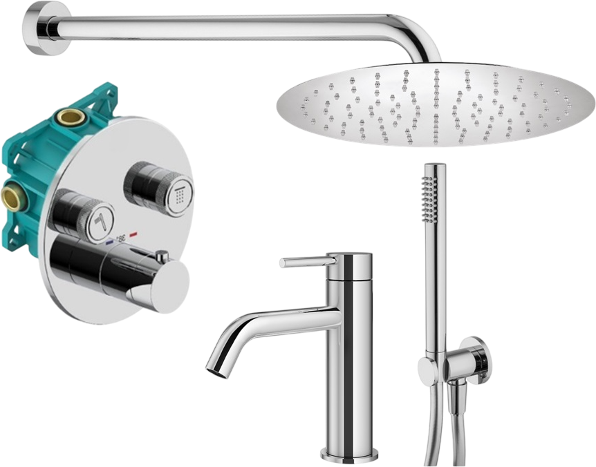 Комплект для ванной Plumberia Selection PSBOX KITPSB02CR53 С ВНУТРЕННЕЙ ЧАСТЬЮ, хром