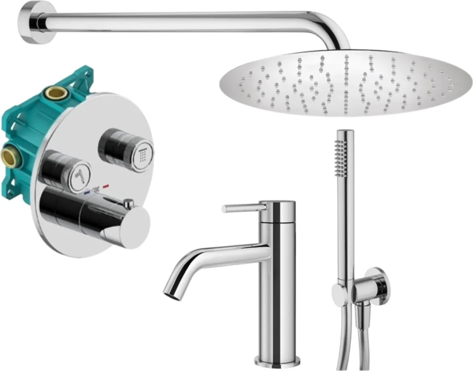 Комплект для ванной Plumberia Selection PSBOX KITPSB02CR53 С ВНУТРЕННЕЙ ЧАСТЬЮ, хром