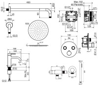 Комплект для ванной Plumberia Selection PSBOX KITPSB02CR53 С ВНУТРЕННЕЙ ЧАСТЬЮ, хром