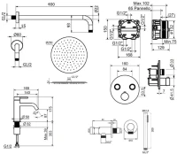 Комплект для ванной Plumberia Selection PSBOX KITPSB02CR53 С ВНУТРЕННЕЙ ЧАСТЬЮ, хром