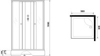 Душевая кабина Niagara Promo P90/26Q/MT/BK 90х90 см, без крыши