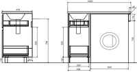 Мебель для ванной комнаты Эстет Dallas Luxe 100 R напольная, 2 ящика