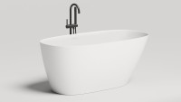 Ванна из искусственного камня Salini Sofia S-Sense 150x75 см, отдельностоящая, белая, овальная, с донным клапаном