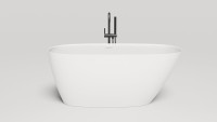 Ванна из искусственного камня Salini Sofia S-Sense 150x75 см, отдельностоящая, белая, овальная, с донным клапаном