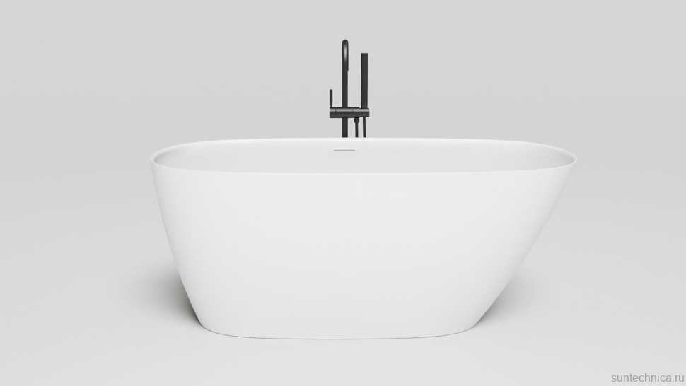Ванна из искусственного камня Salini Sofia S-Sense 150x75 см, отдельностоящая, белая, овальная, с донным клапаном