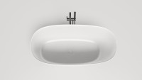 Ванна из искусственного камня Salini Sofia S-Sense 150x75 см, отдельностоящая, белая, овальная, с донным клапаном