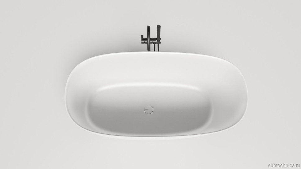 Ванна из искусственного камня Salini Sofia S-Sense 150x75 см, отдельностоящая, белая, овальная, с донным клапаном